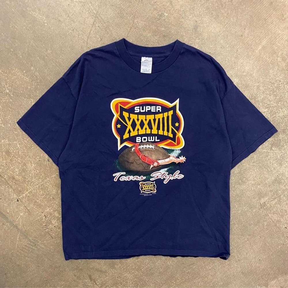 Vintage NFL Super Bowl XXXVIII Houston Texas Style Texans Football T-Shirt XL